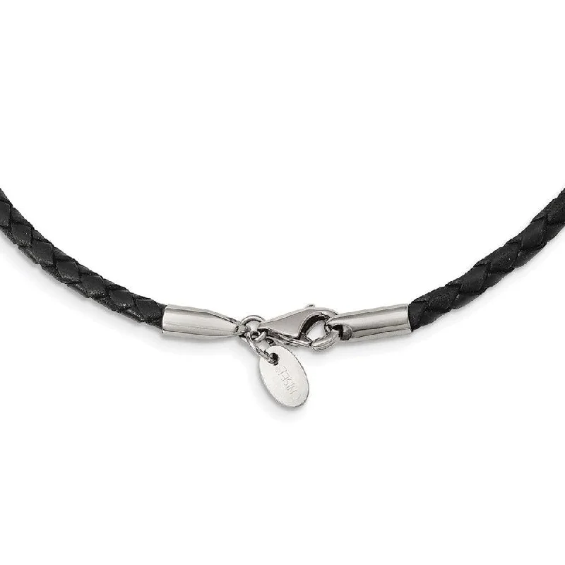 3.0mm Genuine Leather Weave Necklace