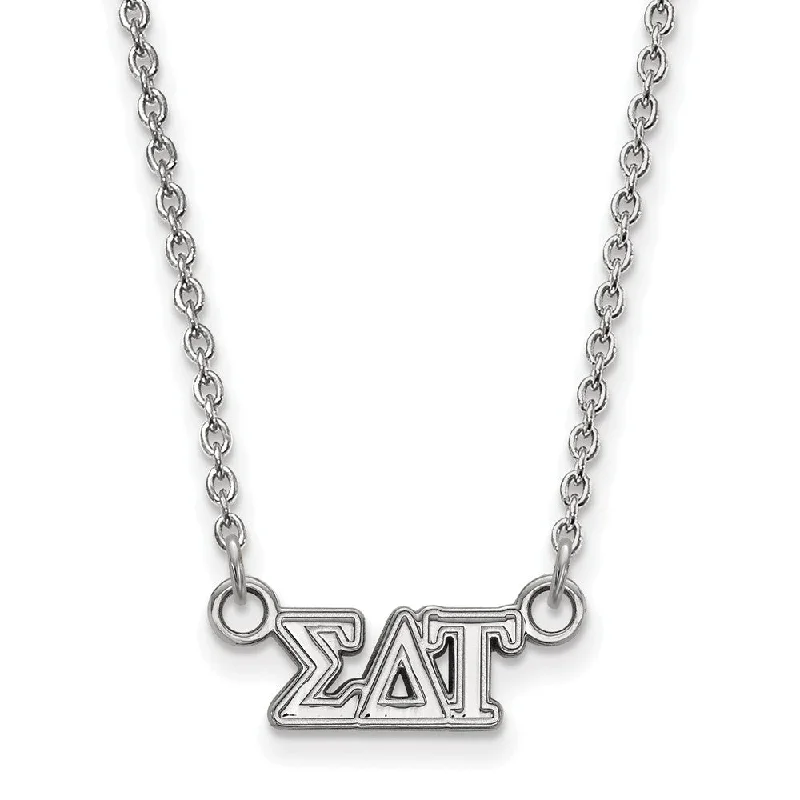 Sterling Silver Sigma Delta Tau XS (Tiny) Greek Letters Necklace