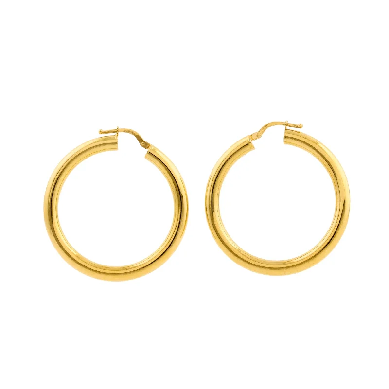 14k Gold x 4mm Essential Tube Hoops