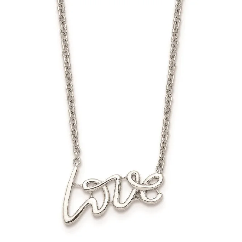 Stainless Steel Polished Love Necklace