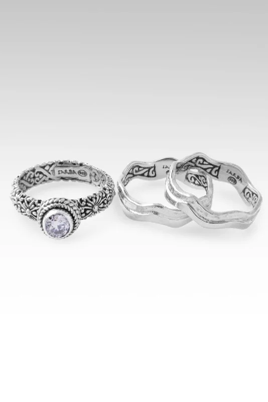 Threefold Blessings Ring Set of 3™ in Moissanite