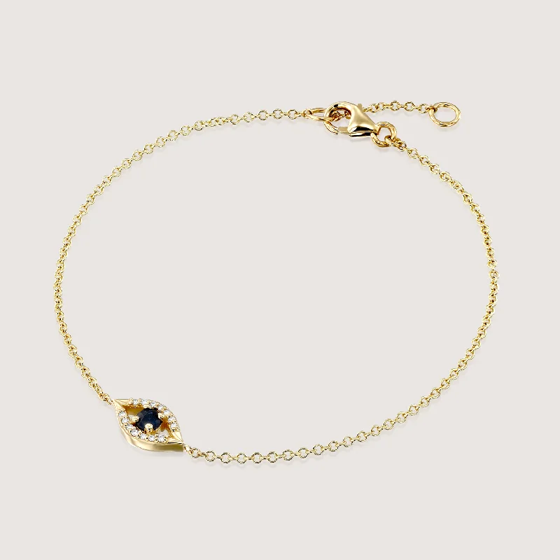 Evil Eye Gold Bracelet Sapphire and Diamonds