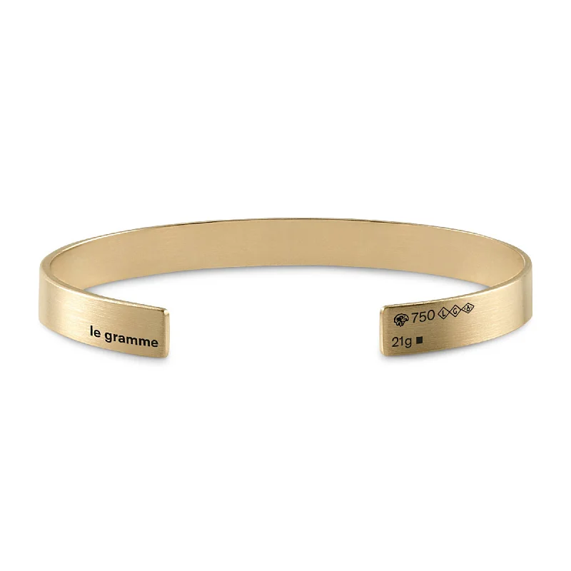 LE GRAMME MEN'S 21G 18K YELLOW GOLD CUFF BRACELET