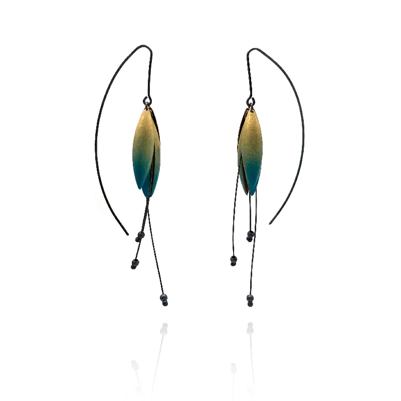 Dark Ombré Leaf Earrings