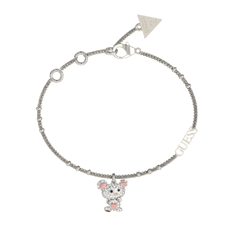 Guess Stainless Steel Small Teddy Bear Bracelet