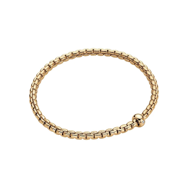 FOPE 18K YELLOW GOLD EKA COLLECTION FLEX'IT BRACELET - SZ MED