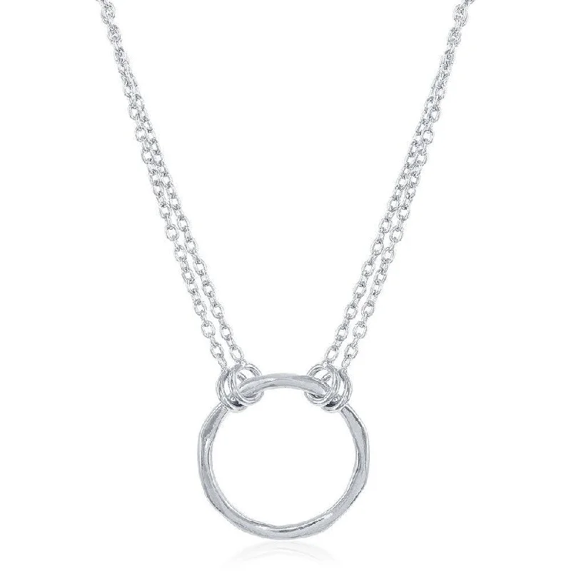 Sterling Silver Double Strand Open Circle Necklace