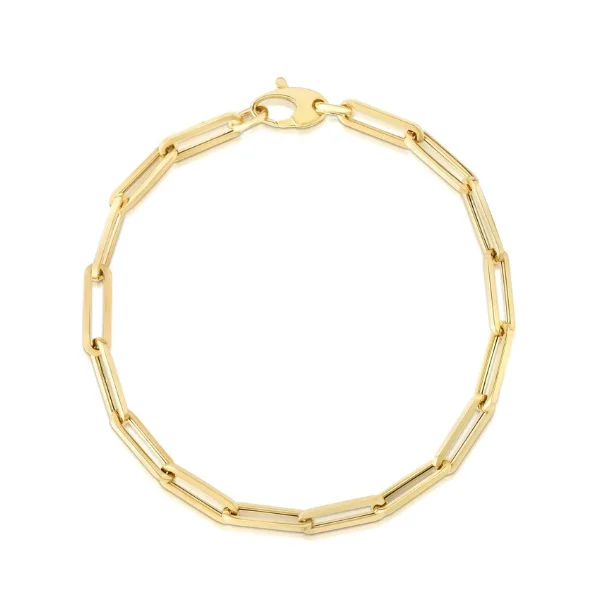 7.5 Inch 4.2mm Paperclip Bracelet in 14 Karat Yellow Gold