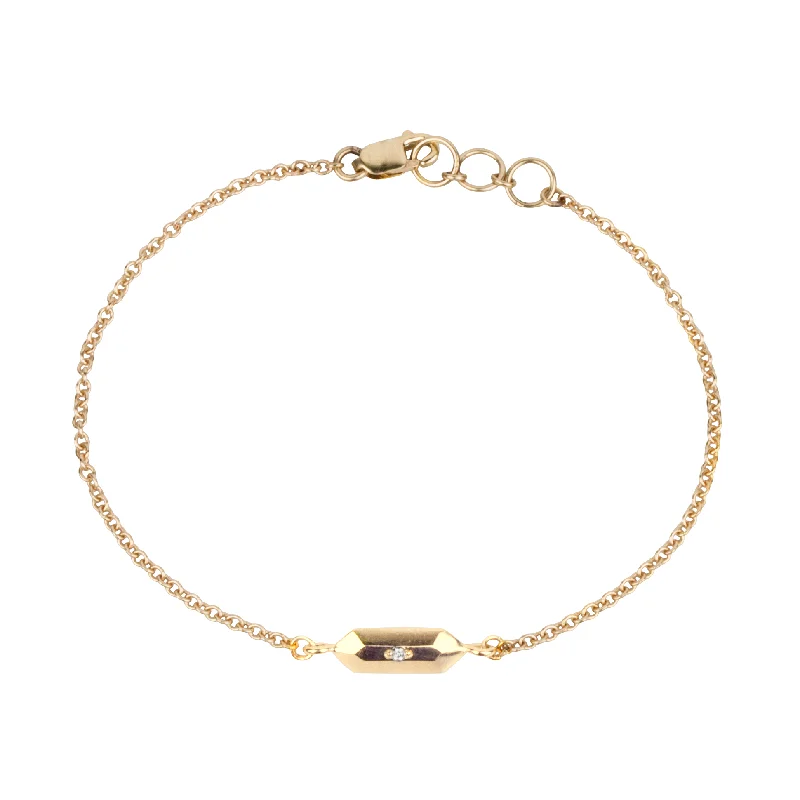 Fragment Chain Bracelet with Diamond in Gold