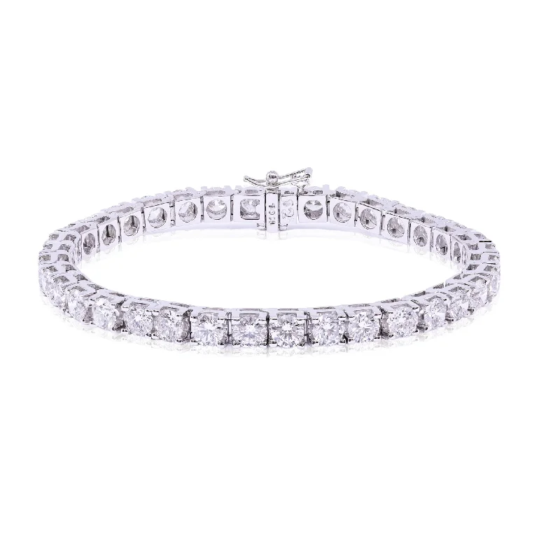 14K WHITE GOLD DIAMOND TENNIS BRACELET - 12.00CTW