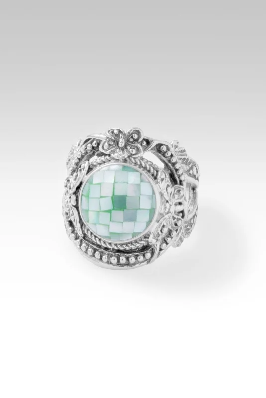 Peace Promise Ring II™ in Green Mother of Pearl Mosaic