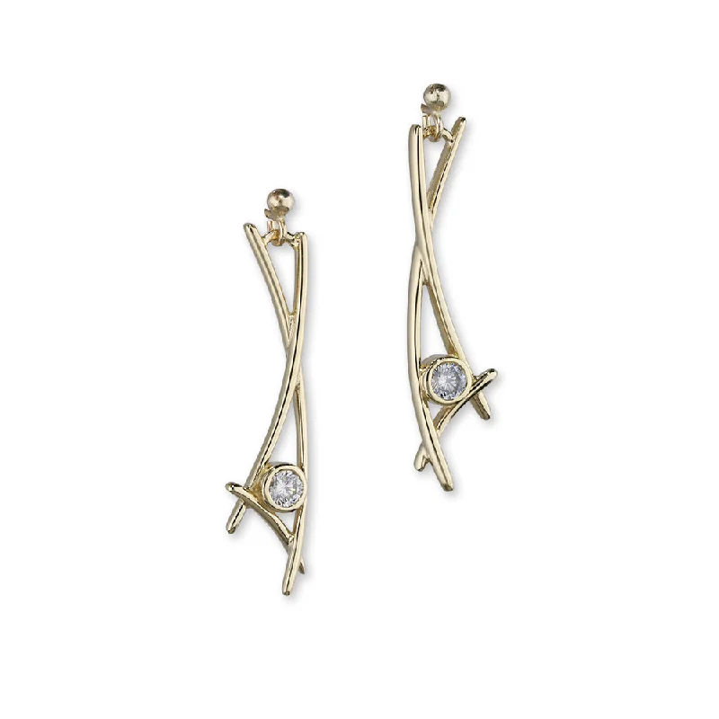 Cherish 9ct Yellow Gold Earrings GDE120 Diamond