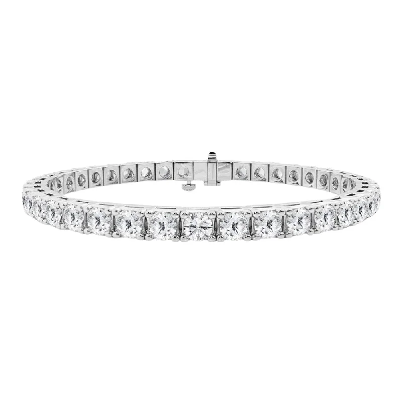 10 Ctw Lab Grown Diamond Tennis Bracelet in 14 Karat White Gold