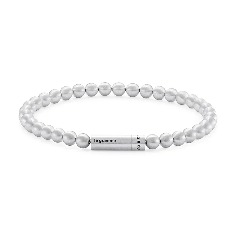 LE GRAMME 25G STERLING SILVER SATIN BEAD BRACELET