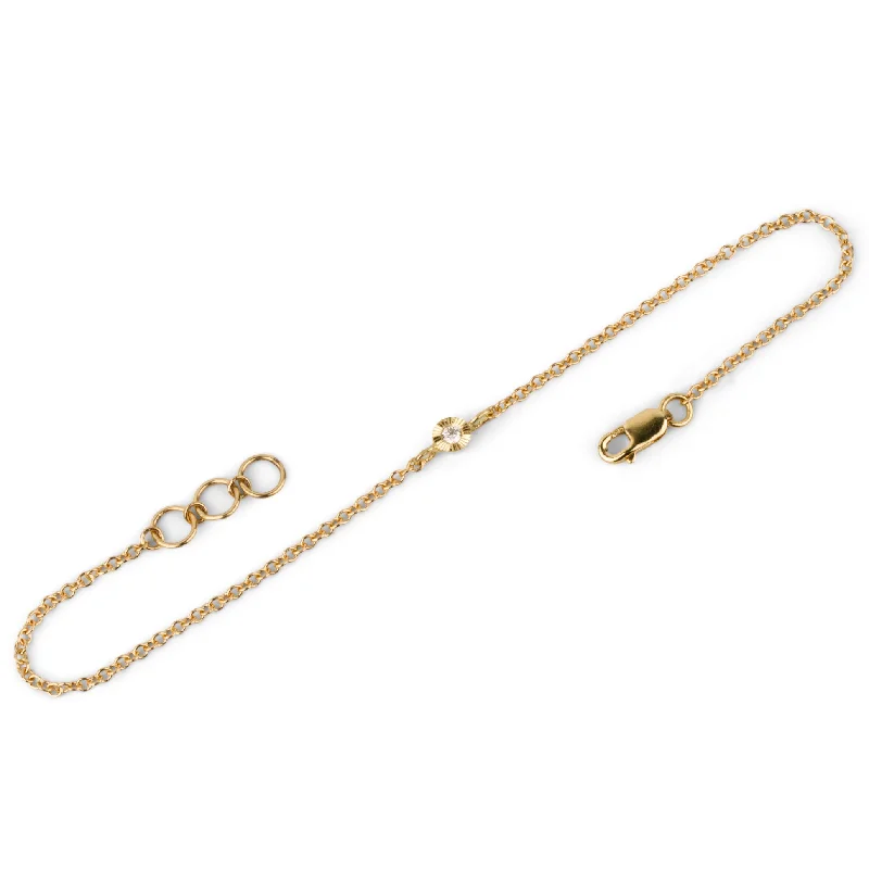 Small Aurora Chain Bracelet with Diamond in Yellow Gold