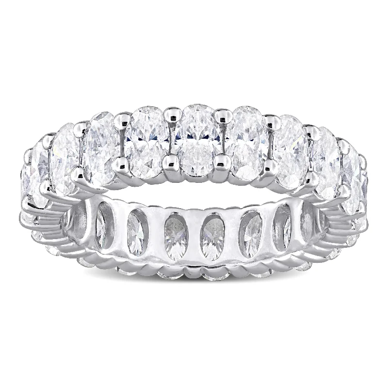 Miadora 4 1/5ct DEW Created White Moissanite Eternity Ring in Sterling Silver