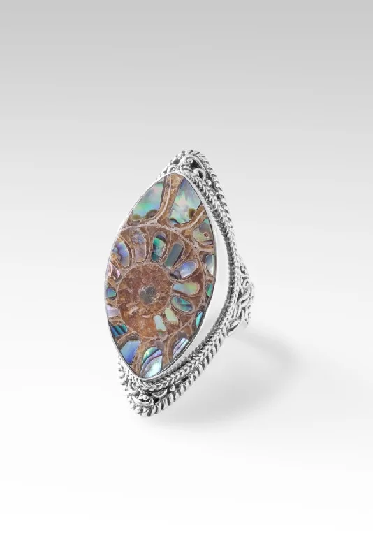 Lavish Beauty Ring II™ in Ammonite with Abalone Inlay