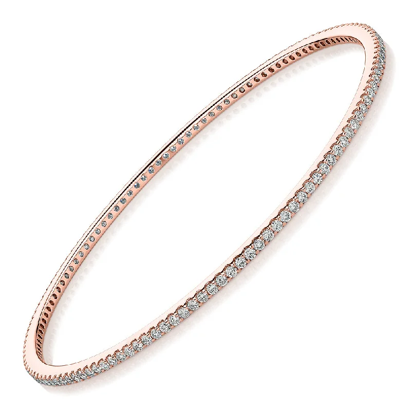 Premium Lab-Grown Diamond, 2 carat TW round brilliant bangle in 10 carat rose gold