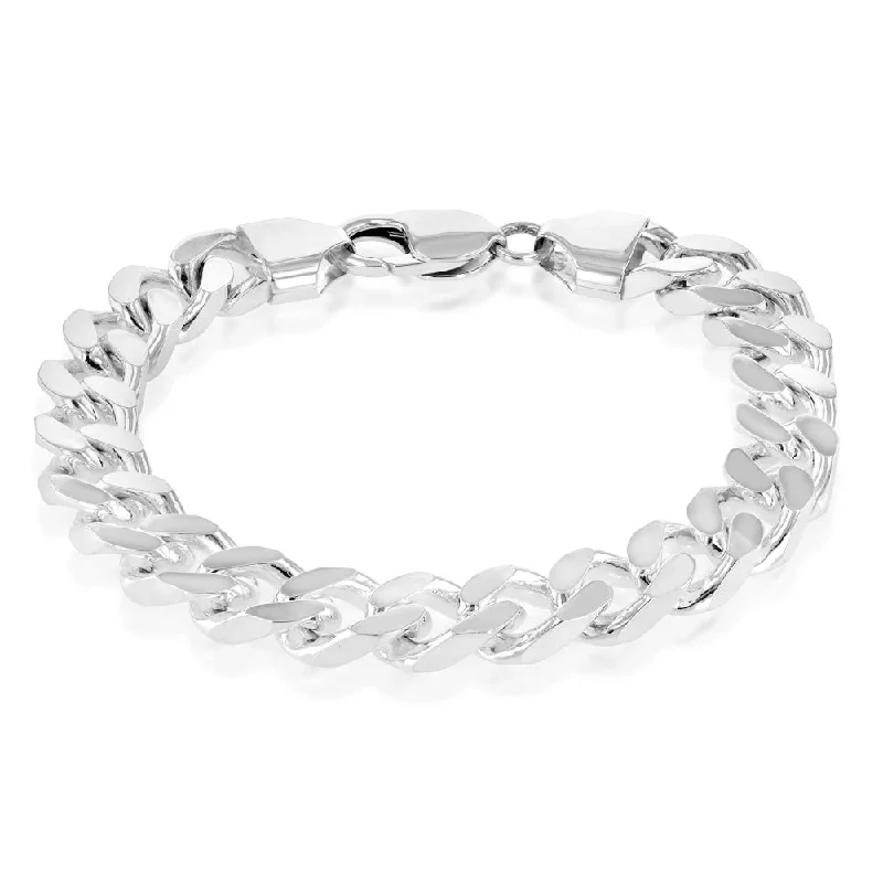 Sterling Silver Beveled Curb 300Gauge 21cm Bracelet