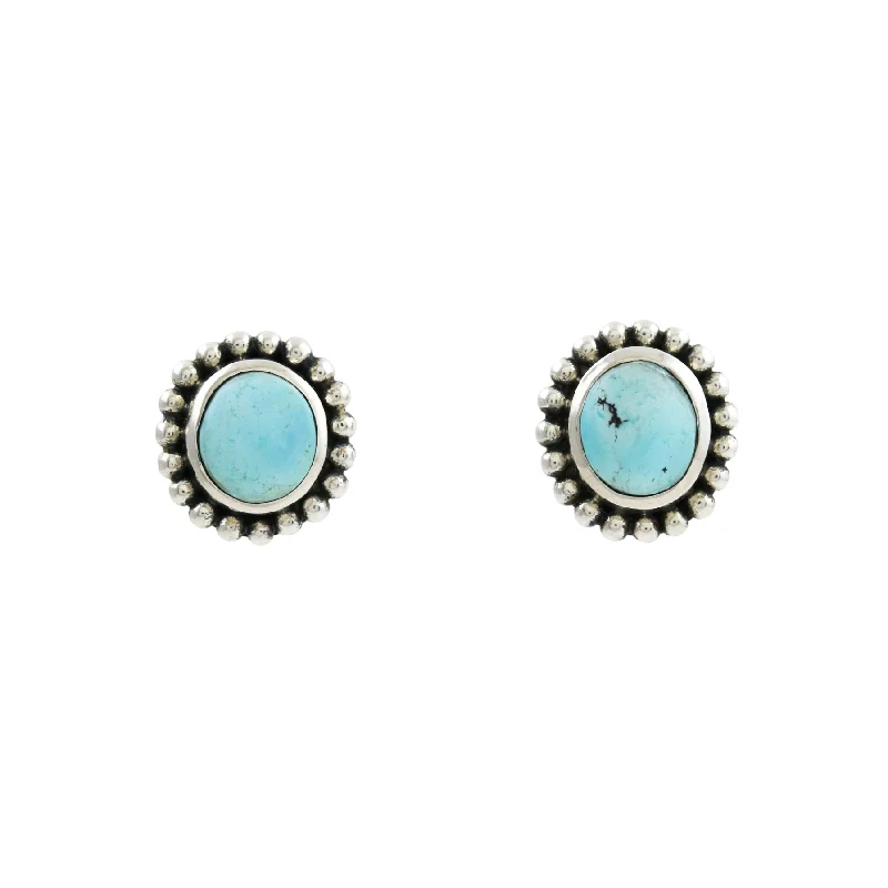 Granulated Silver Studs x Golden Hills Turquoise