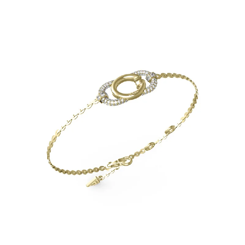 Guess Gold-Plated Stainless-Steel G Logo And Crystals Bracelet