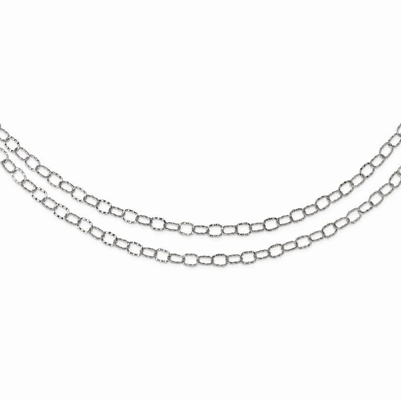 Stainless Steel Multi Chain 28in Layered Necklace