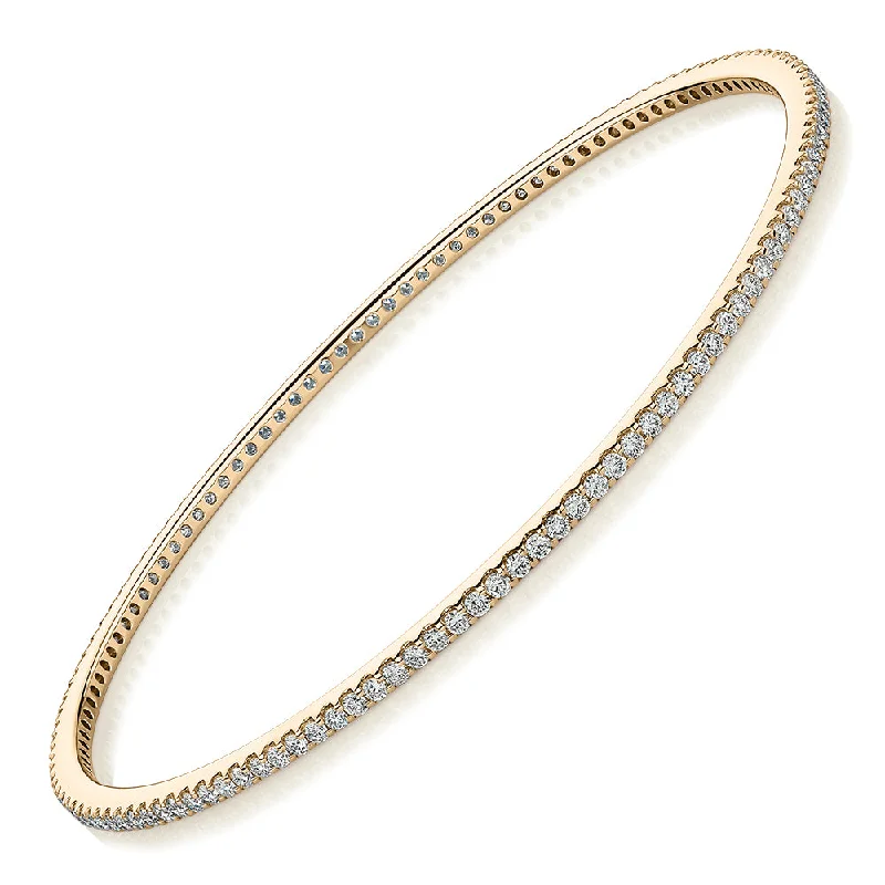 Premium Lab-Grown Diamond, 2 carat TW round brilliant bangle in 18 carat yellow gold