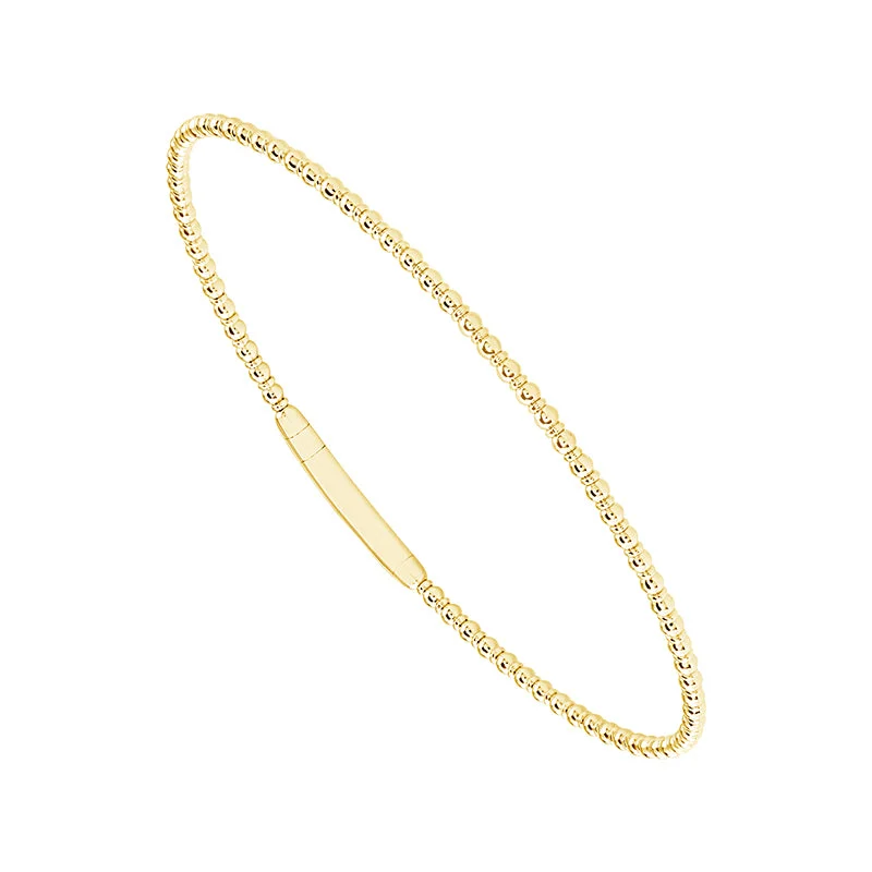 Flexible Beaded Bangle Bracelet in 14 Karat Yellow Gold