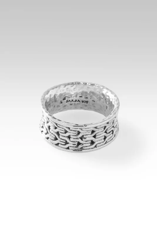 Sterling Silver Chainlink & Hammered Doing Life Together Ring