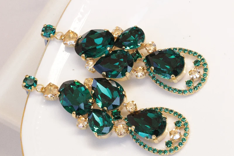 EMERALD CHANDELIER EARRINGS