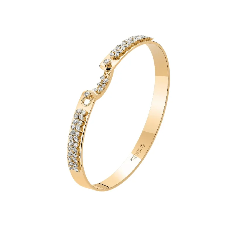 NOUVEL HERITAGE 18K YELLOW GOLD SOIREE DIAMOND BANGLE BRACELET 1.39CTW