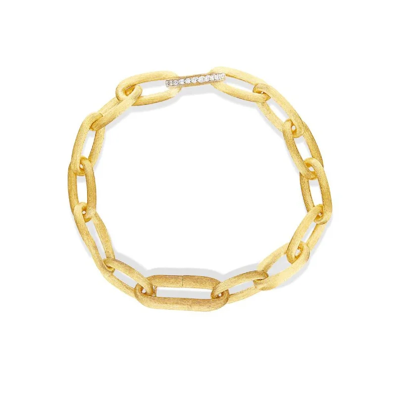 NANIS LIBERA 18K YELLOW GOLD LINK CABLE DIAMOND BRACELET - 8 INCH