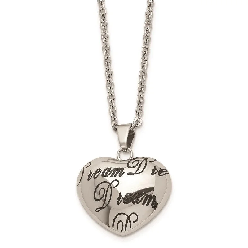 Stainless Steel Polished Heart Dream Necklace