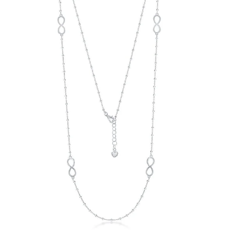 Sterling Silver Infinity Design Beads Necklace