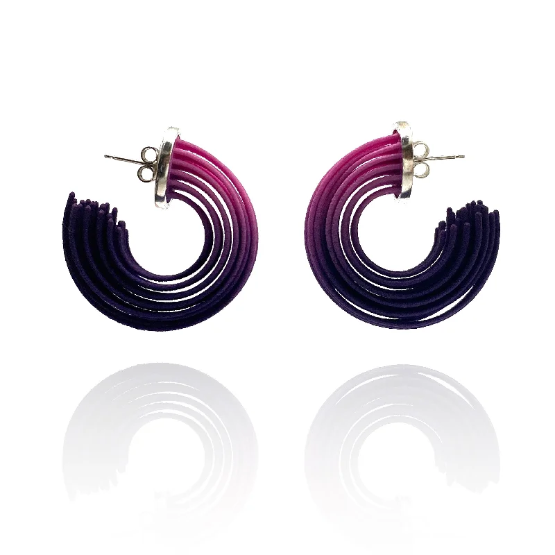 Purple and Pink Small Gradient Hoop Earrings