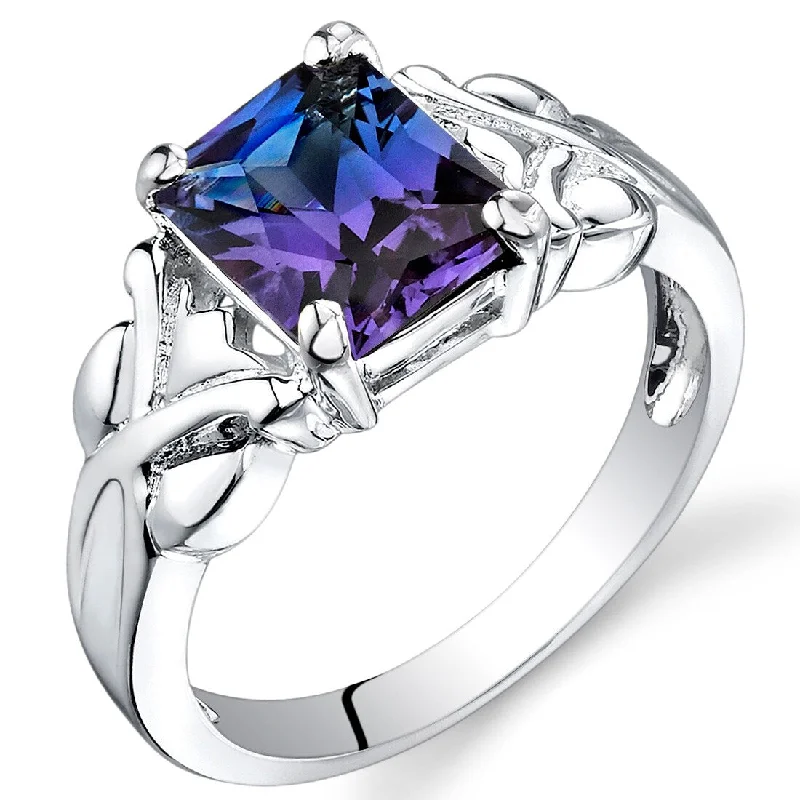 Sterling Silver 2.75 ct Color-changing Alexandrite Solitaire Ring