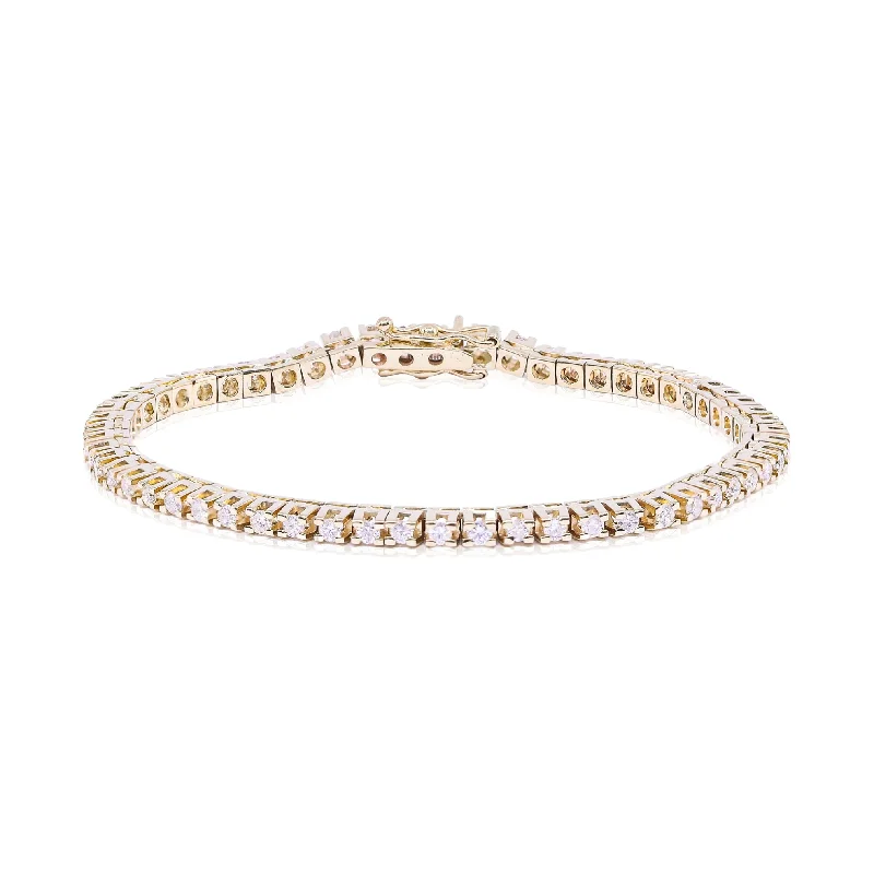 ESTATE 14K YELLOW GOLD DIAMOND TENNIS BRACELET - 1.49CTW