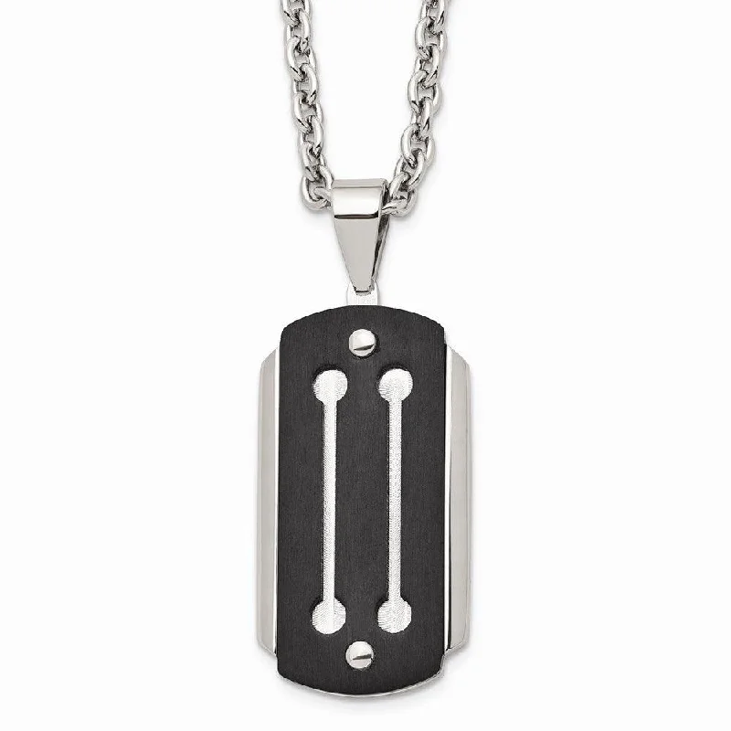 Stainless Steel Brushed and Polished Black IP-plated Necklace