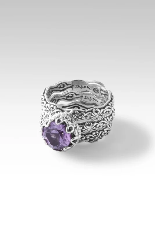 Heartfelt Devotion Ring Set of 3™ in Rose De France Amethyst