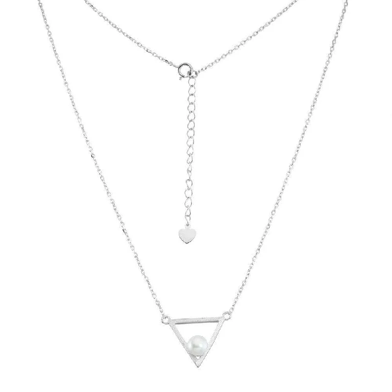 Sterling Silver Open Triangle with FWP Necklace