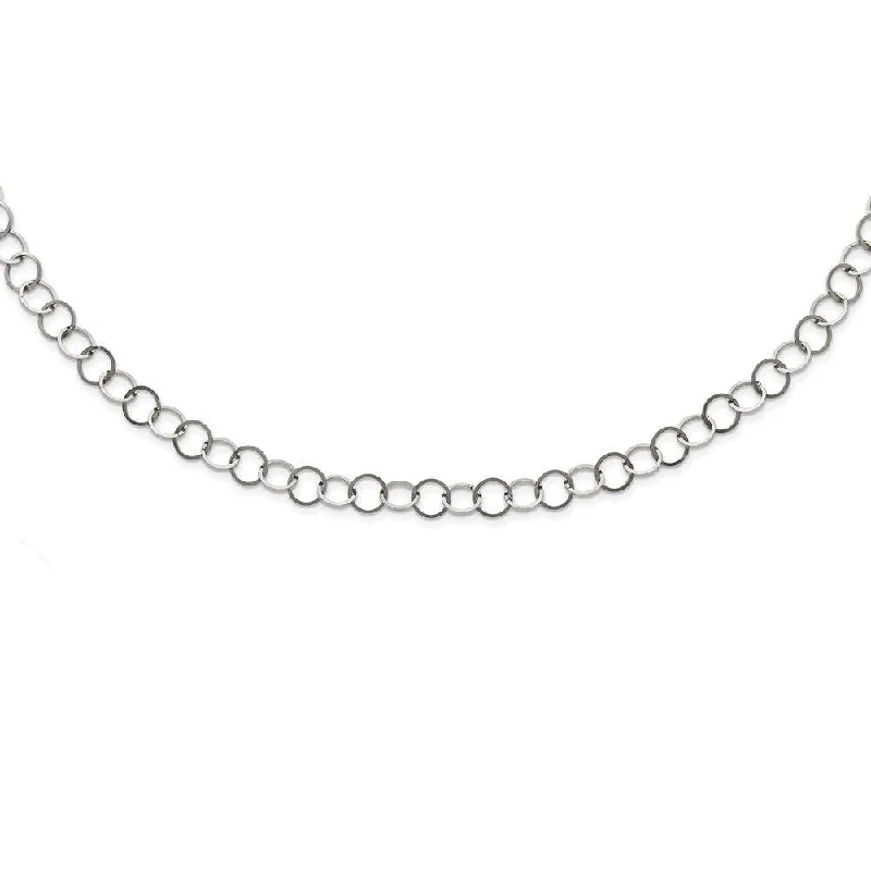 Stainless Steel Polished 8MM Circle Link Necklace