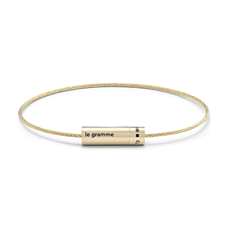 LE GRAMME 7G 18K YELLOW GOLD CABLE BRACELET 8 INCH