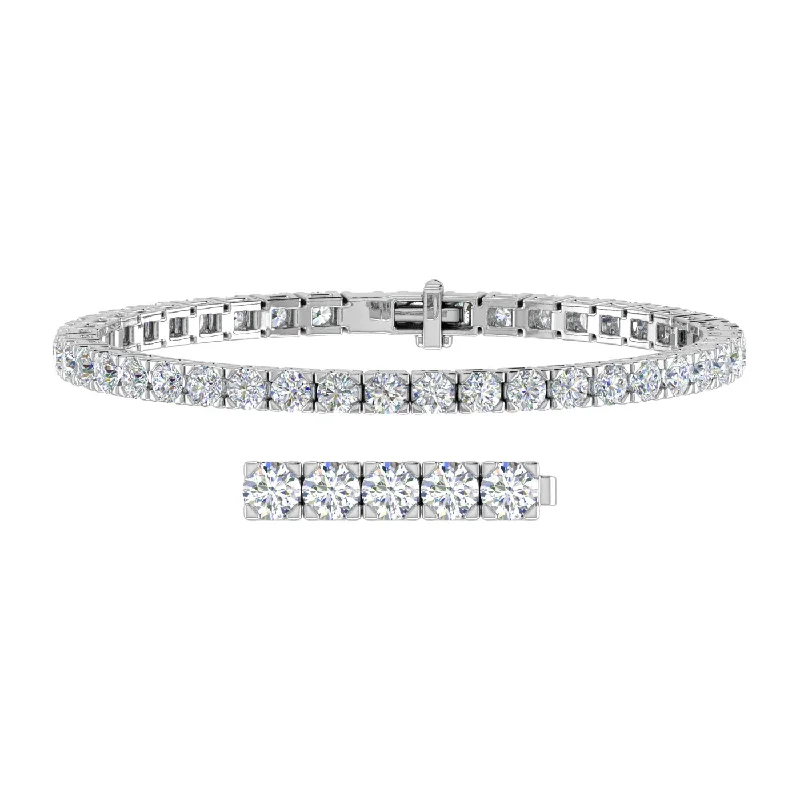 9 Carat Diamond Tennis Bracelet in 14K Gold (7 Inch) - IGI Certified