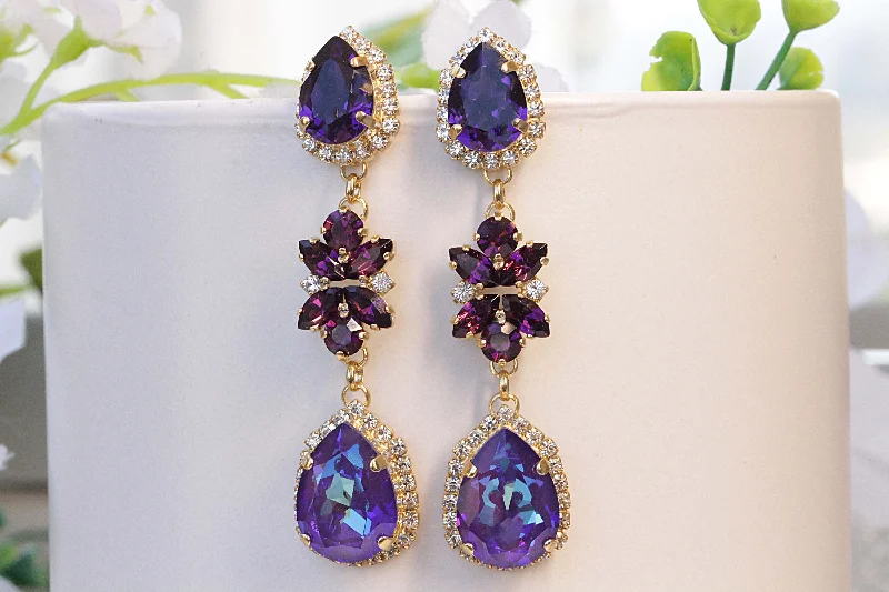 PURPLE LONG EARRINGS