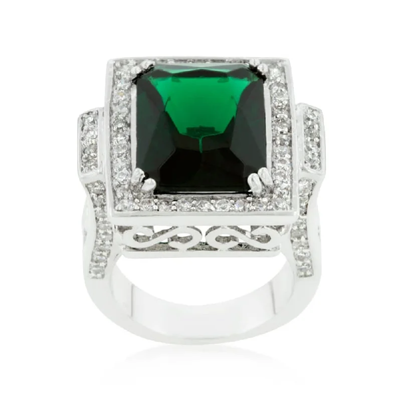 Emerald Green Classic Cocktail Ring