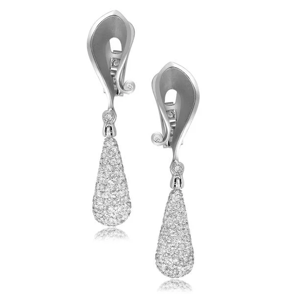 Gold Calla Drop Dangle Earrings with Silvermist Diamonds