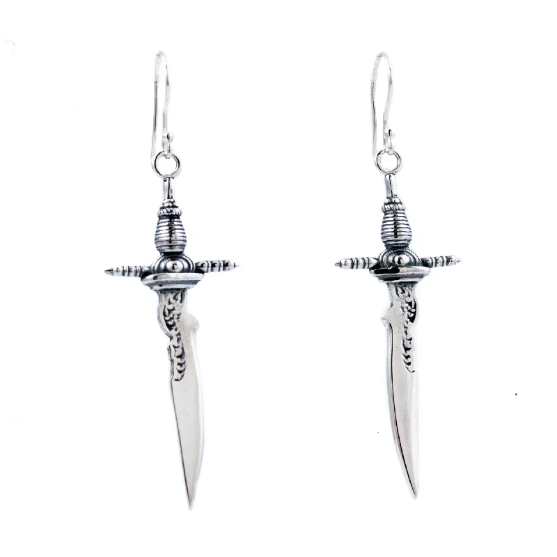 Silver "Cutlass" Sword Earrings