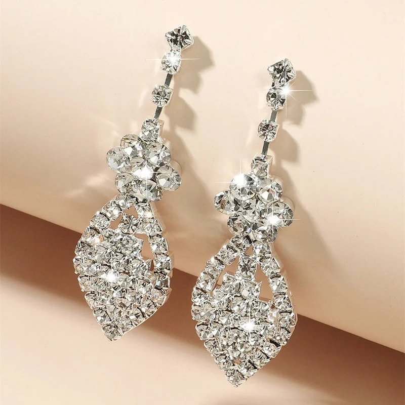 Bridal Stone Rhinestone Earrings JS-038