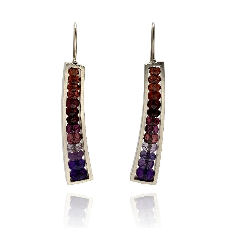 Ombre Garnet and Amethyst Earrings