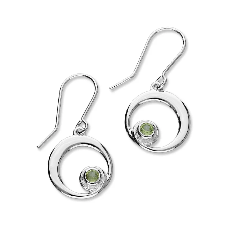 August Birthstone Silver Earrings CE361 Peridot